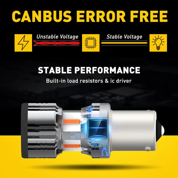 1157 bau15s amber yellow led turn signal light bulbs with build in load resistor canbus error free 38015717834996_x600