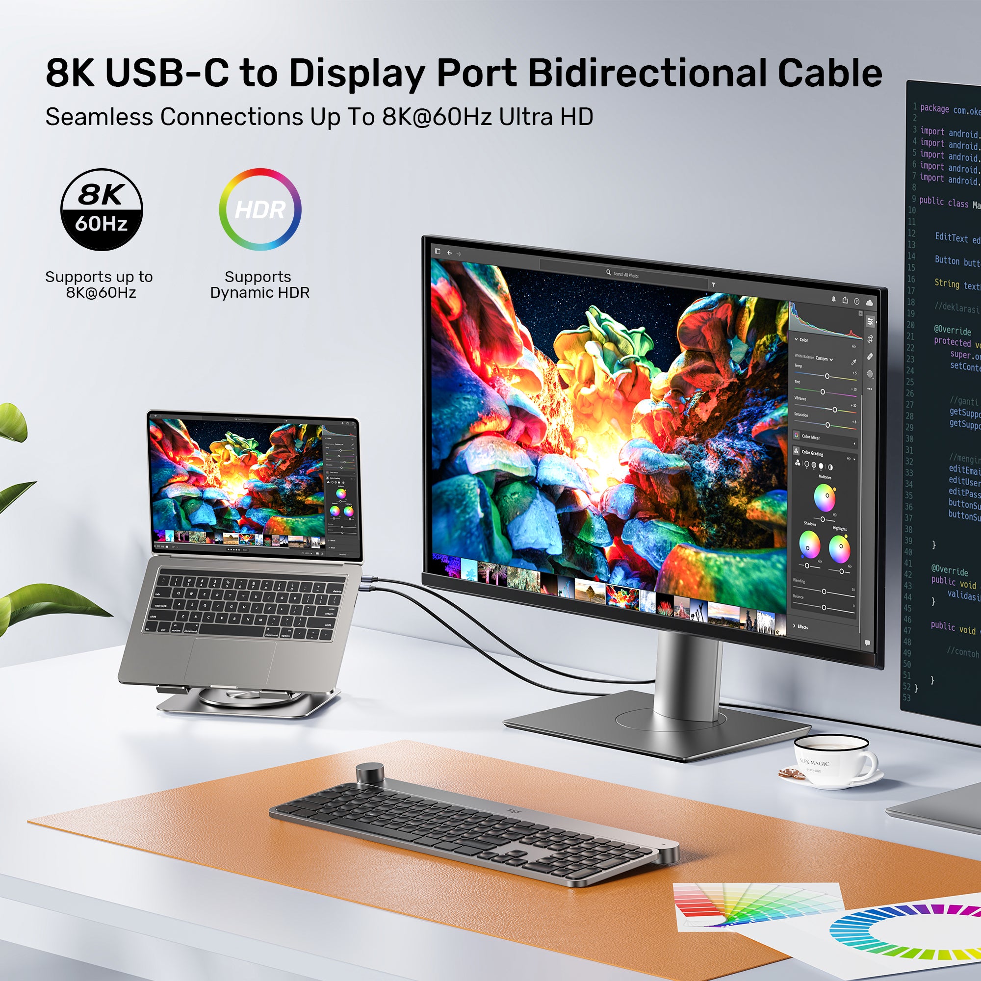 Kettz TC-K860 dvosmerni USB-C na DisplayPort kabl 8K/60Hz – 2m 2