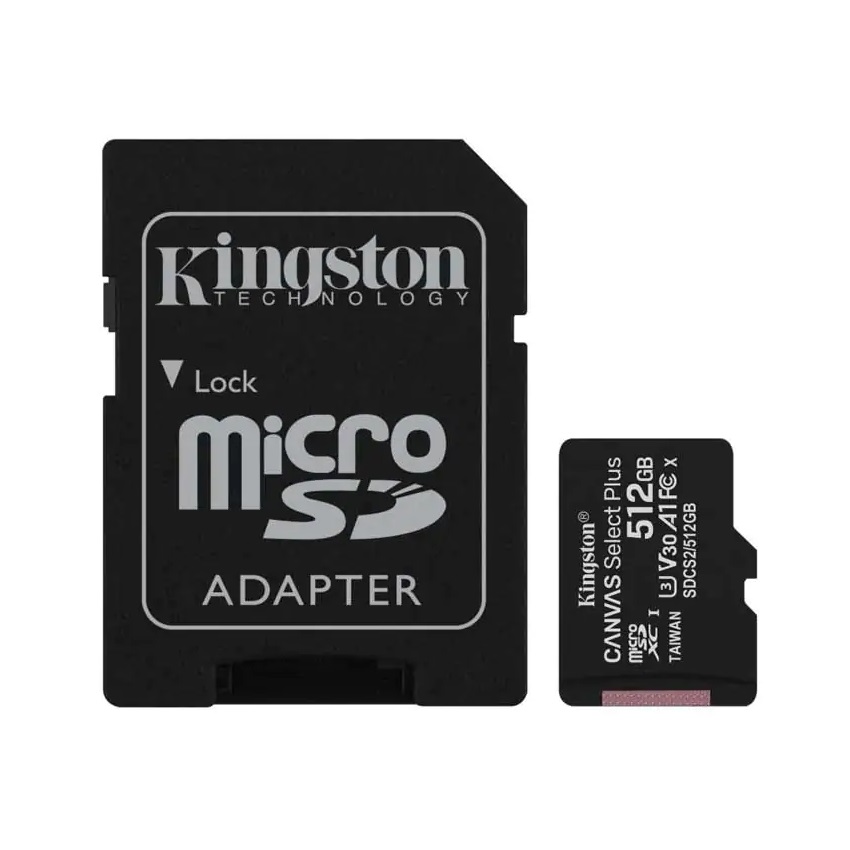 33053 kingston a1 microsdxc 512gb 100r class10 plus adapter
