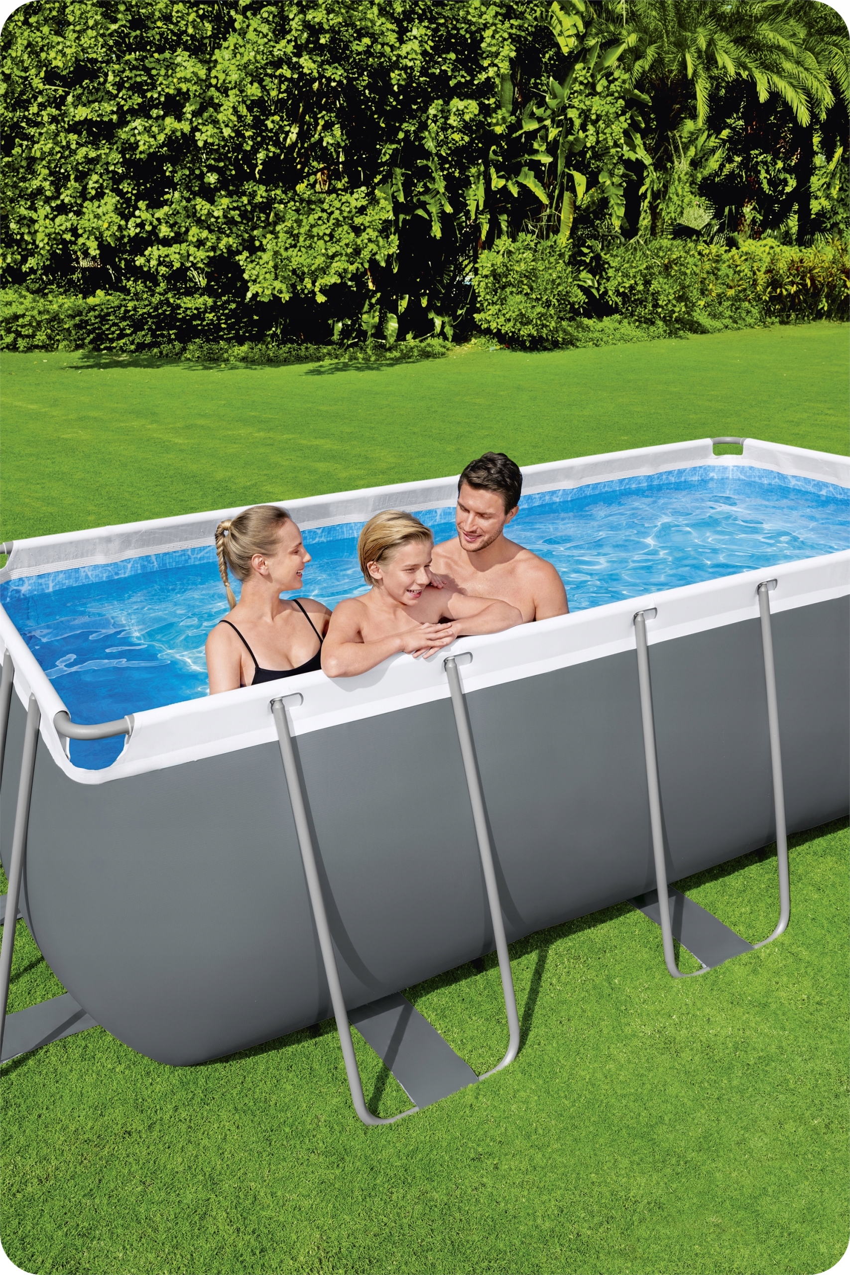 BASEN STELAZOWY OGRODOWY PROSTOKATNY 412x201x122 cm BESTWAY ZESTAW 9w1 Ksztalt prostokatny