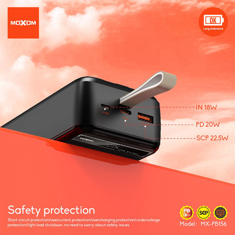 Power bank Moxom MX-PB156 Fast charging 30000mAh SCP22.5W+PD20W crni BAT9382_02_800