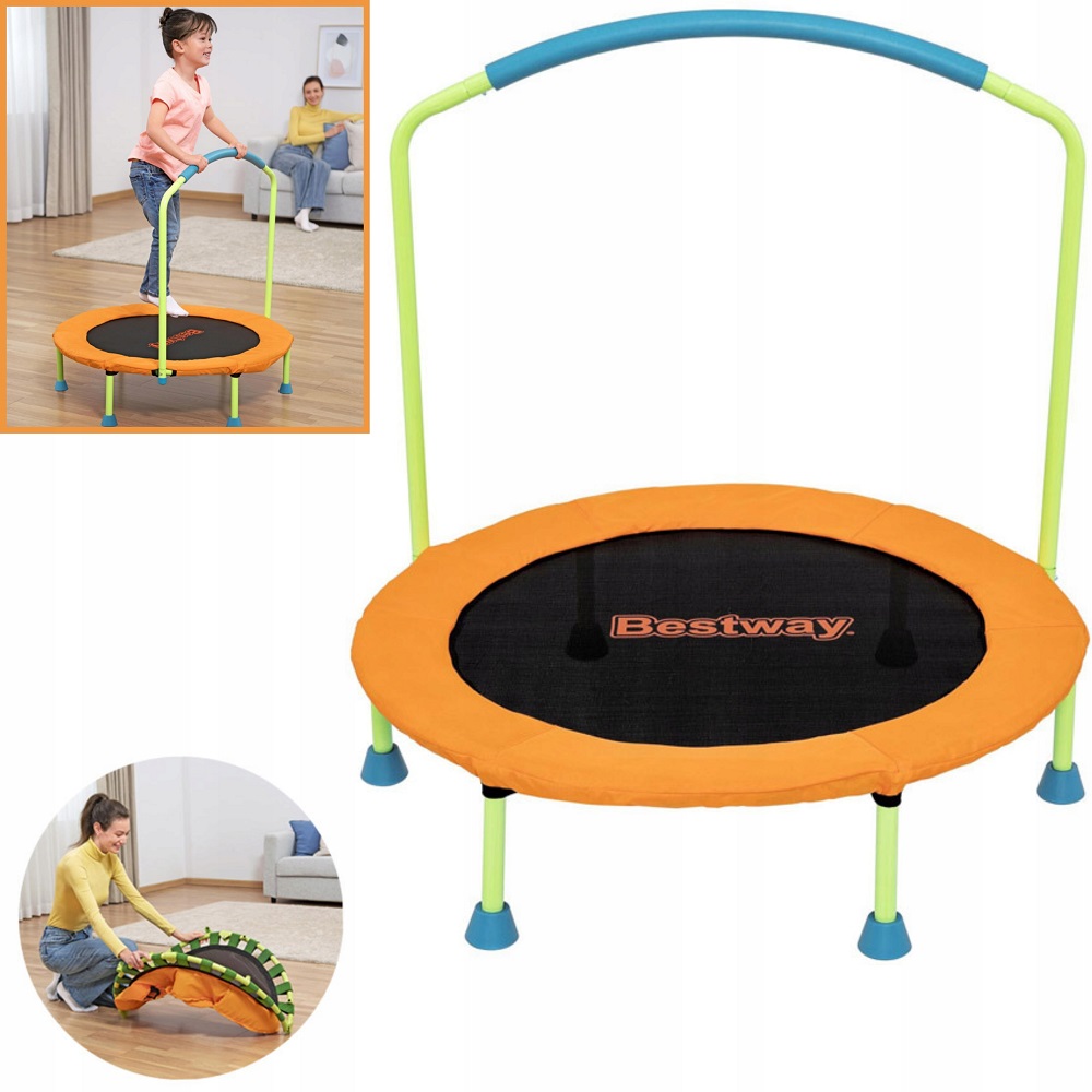 Bestway WonderJump trampolina za decu 91 x 96cm TRAMPOLINA DO SKAKANIA DLA DZIECI Z UCHWYTEM WEWNATRZ I NA ZEWNATRZ