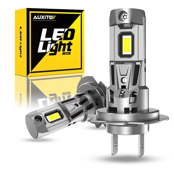 auxito h7 led headlight bulb 18000lm 600 brighter h7 headlight bulb 6500k cool white 1 1 size no adapter required pack of 2 40627369869556_x600