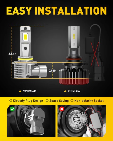 auxito hb4 9006 led headlight bulbs 13000lm 400 brighter 6500k cool white canbus ready light bulb for halogen replacement 43514770817268_x600
