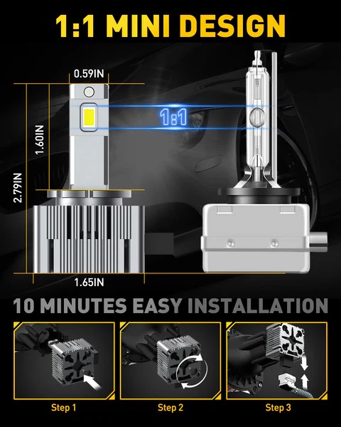 AUXITO D3S HID sijalice 6000K zamena za 66340 / 42403 / 42302 DD-Y19-D3S-B d3s d3r led headlight bulbs 120w 24000lm high low beam xenon hid replacement lights 40079041691892_x600
