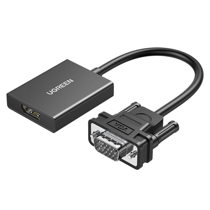 UGREEN CM513 Konveter VGA na HDMI + Audio Port 1080P/60Hz eng_pm_Ugreen cable adapter cable VGA male HDMI female 0 15m black CM513 138631_1