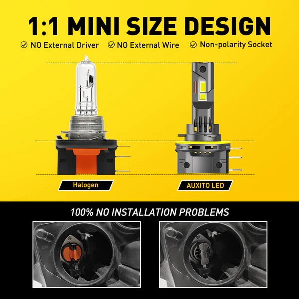 h15 led headlight bulbs high beam no adapter required 30w 10000lm 1167002100_x600