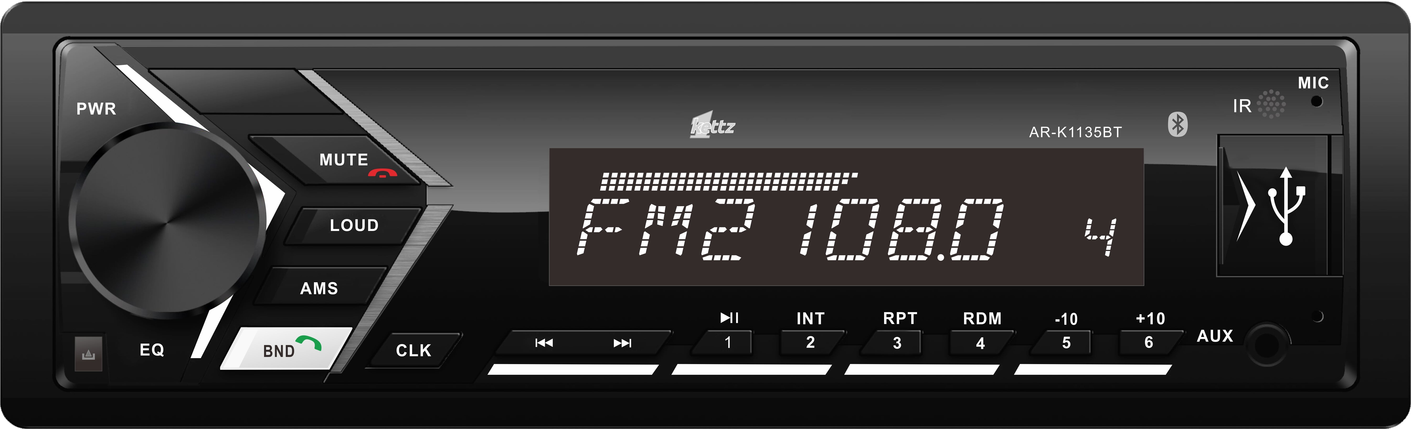 Kettz BT auto radio AR-K1135BT USB/SD 4x40W kettz bt auto radio ar k1135bt usb sd 4x40w 2183_1.jpg