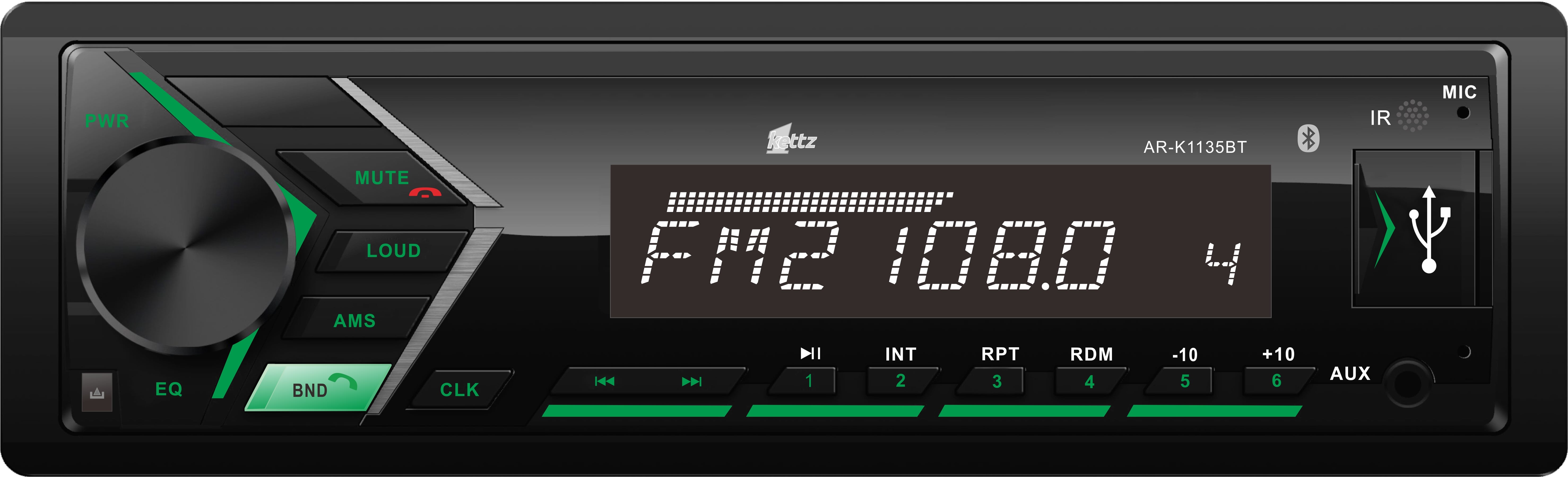Kettz BT auto radio AR-K1135BT USB/SD 4x40W kettz bt auto radio ar k1135bt usb sd 4x40w 2183_2.jpg
