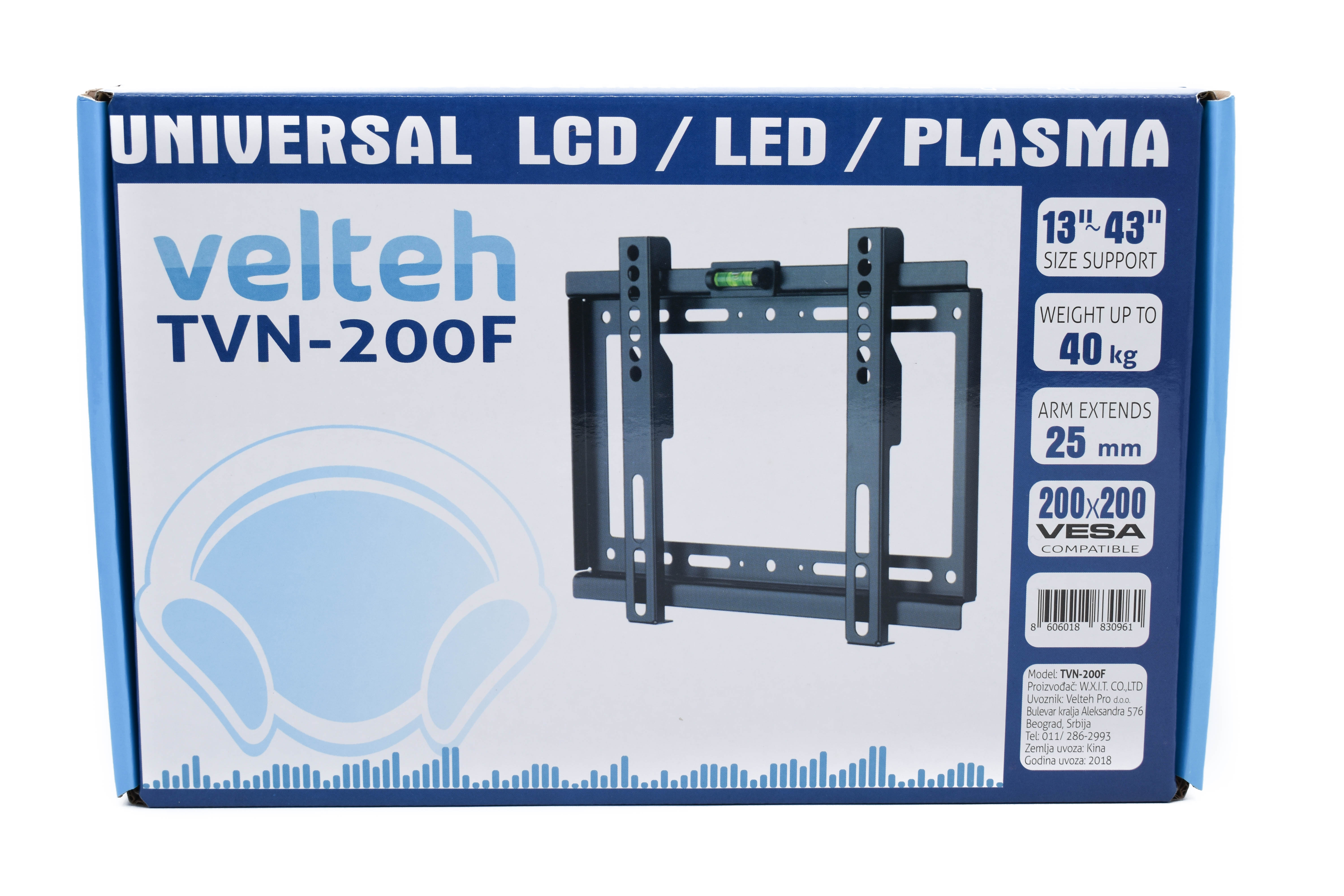 Nosač za TV fiksni Kettz TVN-200F 13"-43" nosac za tv fiksni velteh tvn 200f 13 34 43 34 1477_4.jpg