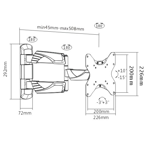 Nosač za TV zglobni ANZ-2 23"-42" do 35kg nosac za tv zglobni anz 2 23 34 42 34 do 35kg 2200_2.jpg