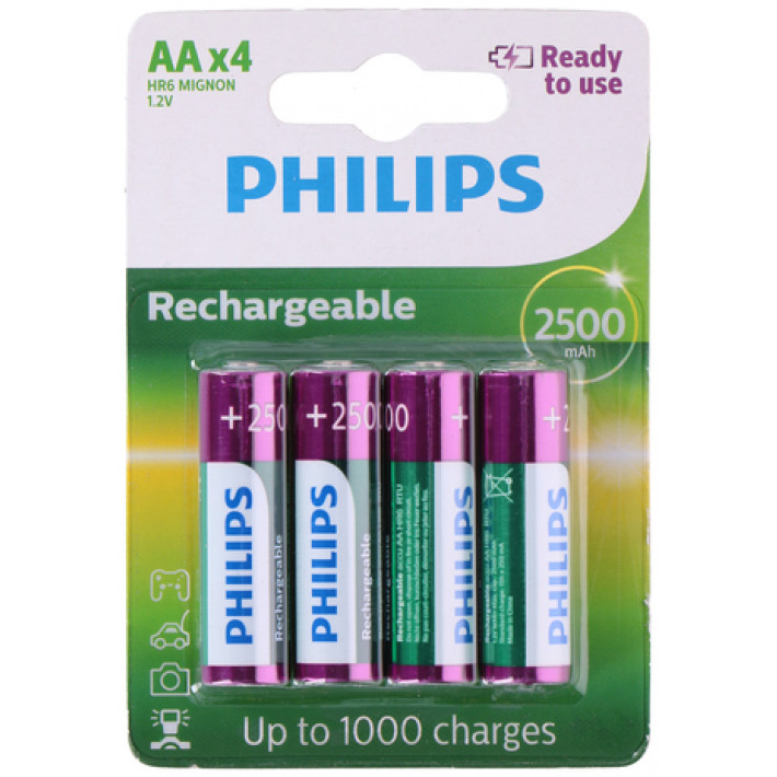 Philips Baterija AA NiMH 1.2V 2500mAh (1/4) philips baterija aa nimh 1 2v 2500mah 1 4 3789_11.jpg