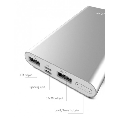 Power bank 10000mAh GOLF EDGE10 silver Velteh DOO