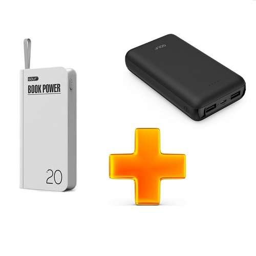 Power bank 20000mAh GOLF G30 beli + G63 crni slika_00G144