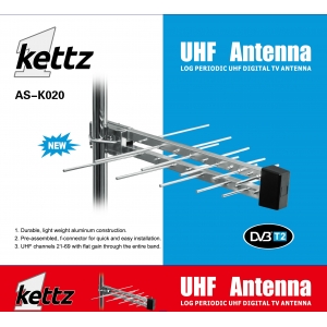 Antena TV/FM/T2 RF konektor Kettz AS-K020    