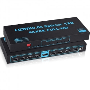 HDMI spliter aktivni 1/8 V2.0 5V/3A KT-HSP-1.