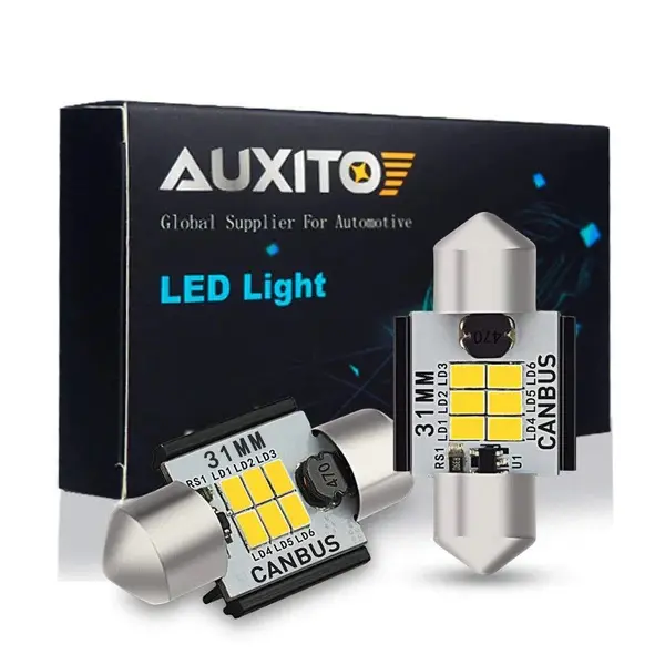 AUXITO DE3175 LED sijalice 6000K CANBUS 3021 3175 31mm-6P-BLACK-W2