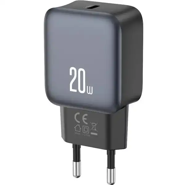 XO L153 USB Tip C kućni punjač 20W PD crni