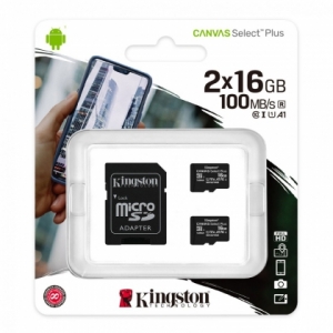 Kingston mikro sd 16GB SDCS2/16GB-2P1A 2kom  