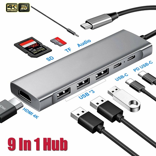 tip c hub 9 1 hdmi 2 usb sd tf 100w pd kt hu9 3911_1.jpg