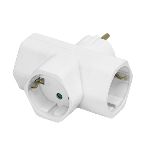 Razdelnik 220V 3 x Šuko utičnica bela tpf26