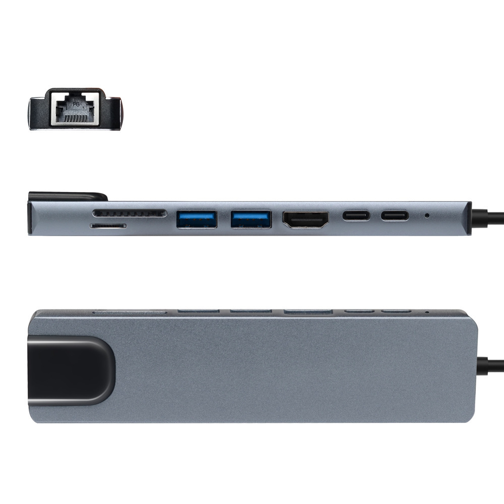 Type C HUB 8u1 4K HDMI SD/TF USB-C PD 100M RJ type c hub 8u1 4k hdmi sd tf usb c pd 100m rj 3919_2.jpg