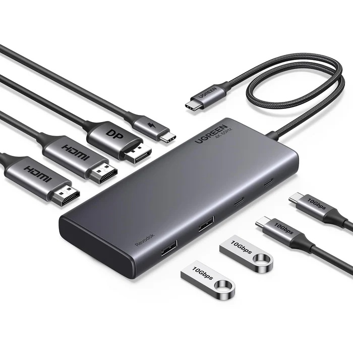 UGREEN 8 u 1 USB C Docking Stanica sa Dvostrukim Monitorom ugreen 8 in 1 usb c docking station with dual monitor 887512