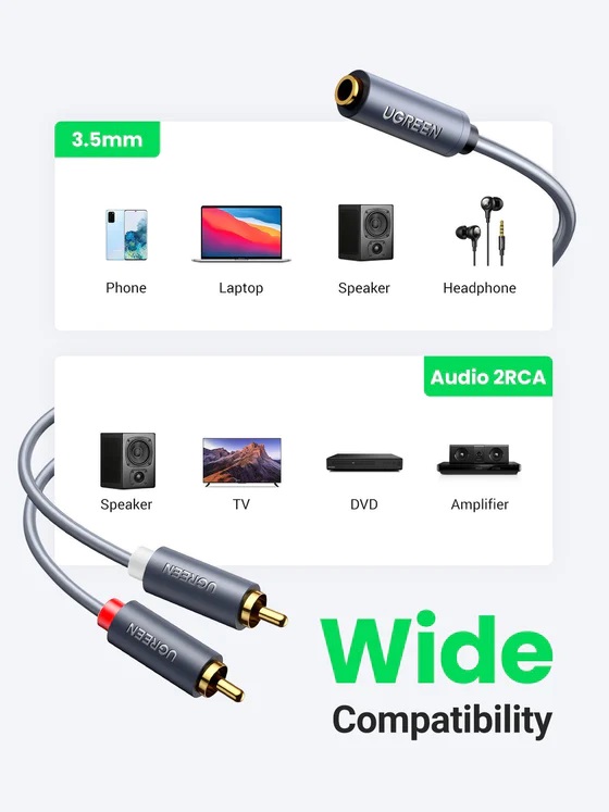 UGREEN AV102 3.5mm na 2 RCA F/M audio kabl 1m ugreen av102 3 5mm na 2 rca f m audio kabl 1m 3442_4.jpg