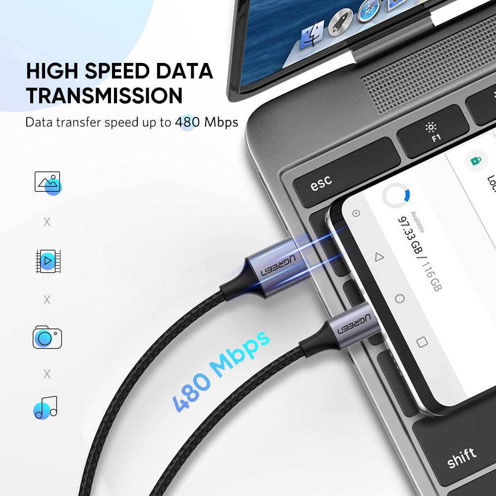 USB-A 2.0 na USB tip C Alu. 0.25m UGREEN usb a 2 0 na usb tip c alu 0 25m ugreen 2873_2.jpg